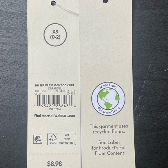 NWT No Boundaries Seamless V-Neck Bodysuit Maroon XS - Picture 3 of 4